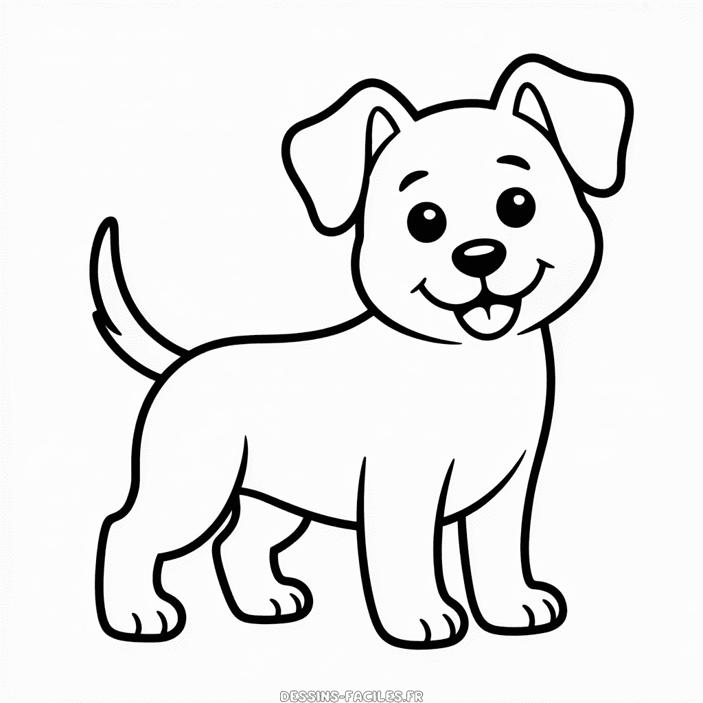 Dessin Facile Chien Noir et Blanc