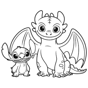 Dessin Facile Krokmou le Dragon et Stitch