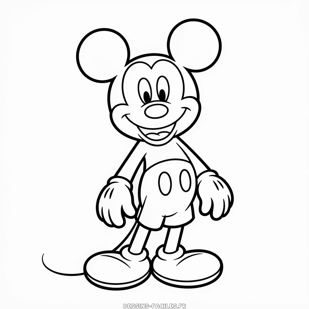 Dessin Facile Mickey Mouse en entier
