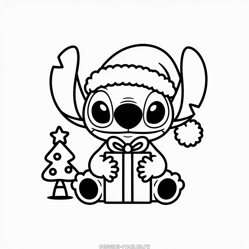 Dessin Facile Noël avec Stitch