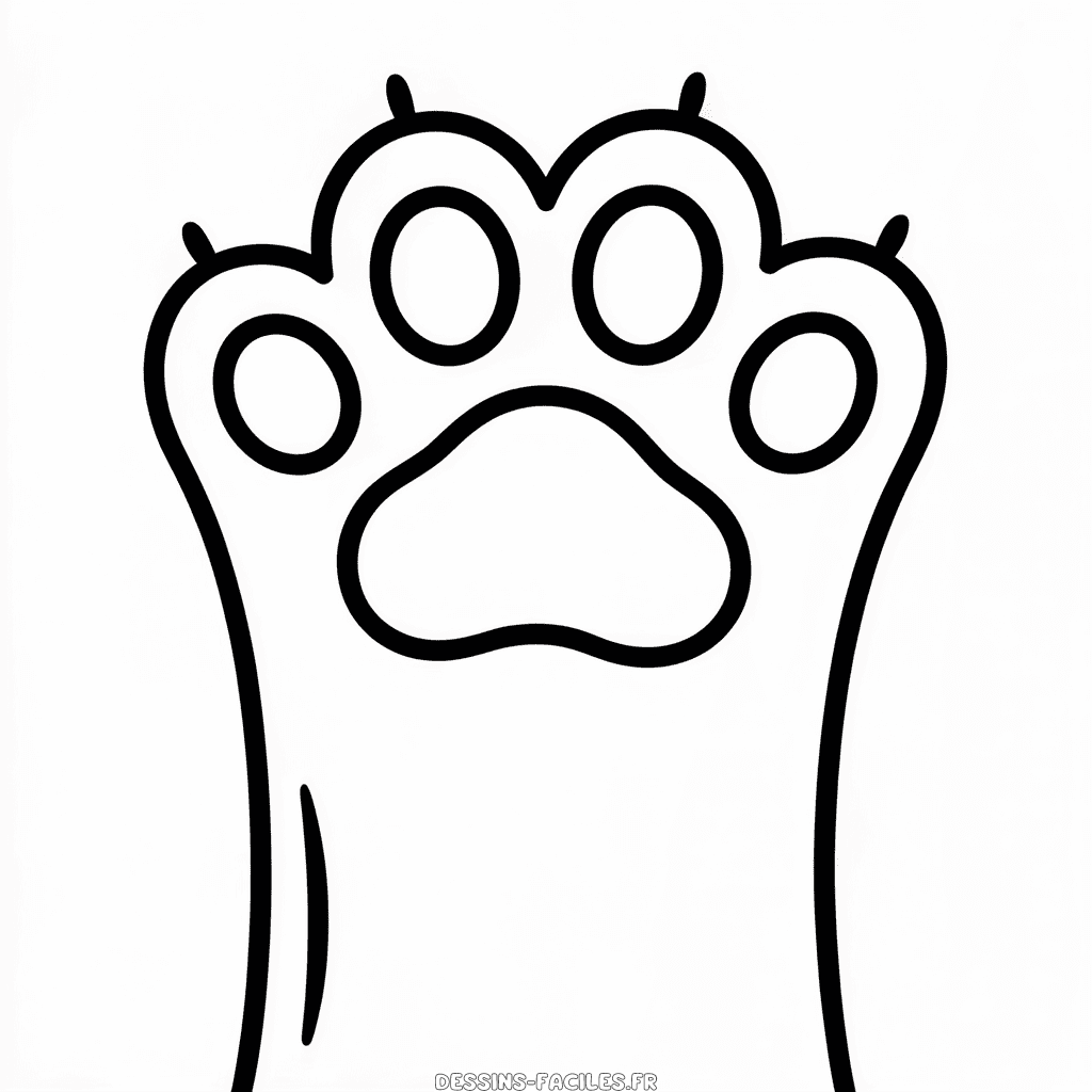 Dessin Facile Patte de Chien Mignonne