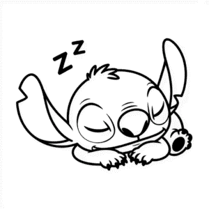 Dessin Facile Stitch en train de dormir