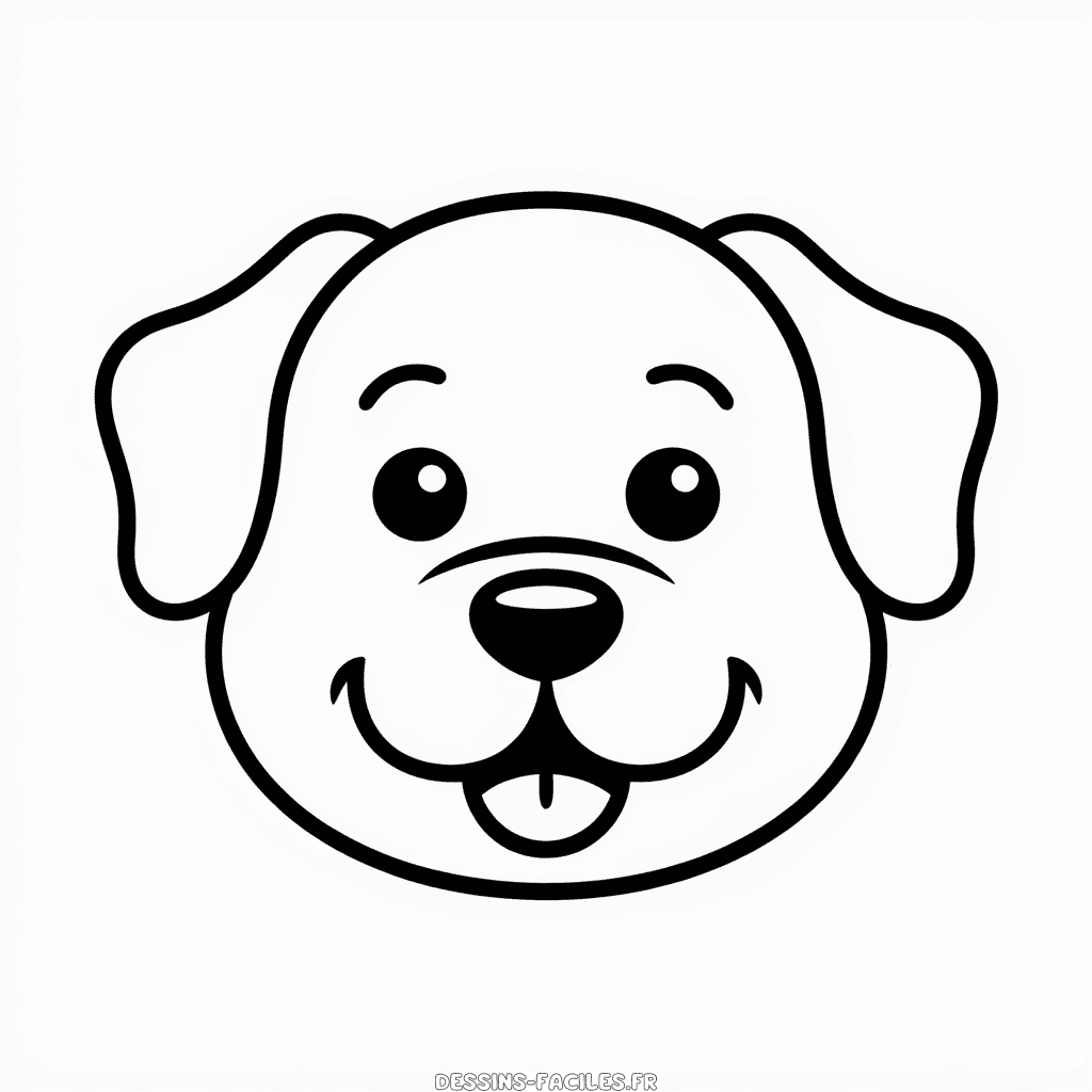 Dessin Facile Visage de Chien