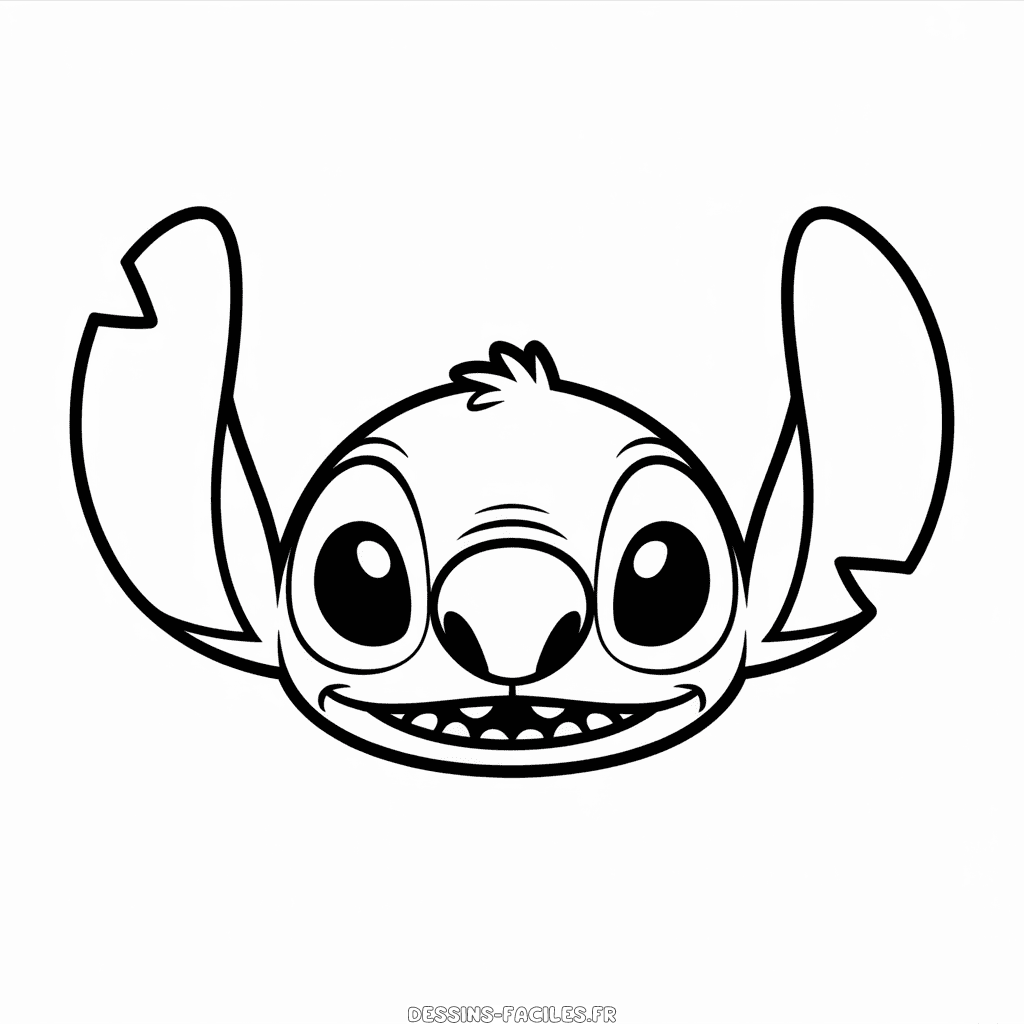 Dessin Facile Visage de Stitch