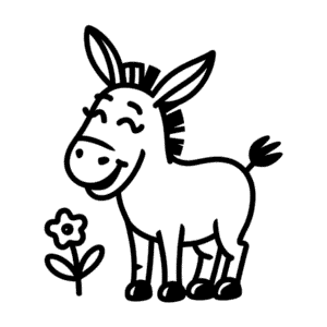 Dessin Facile Âne Heureux