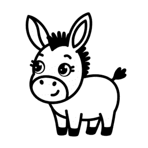 Dessin Facile Âne Kawaii