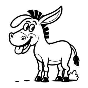 Dessin Facile Âne Rigolo