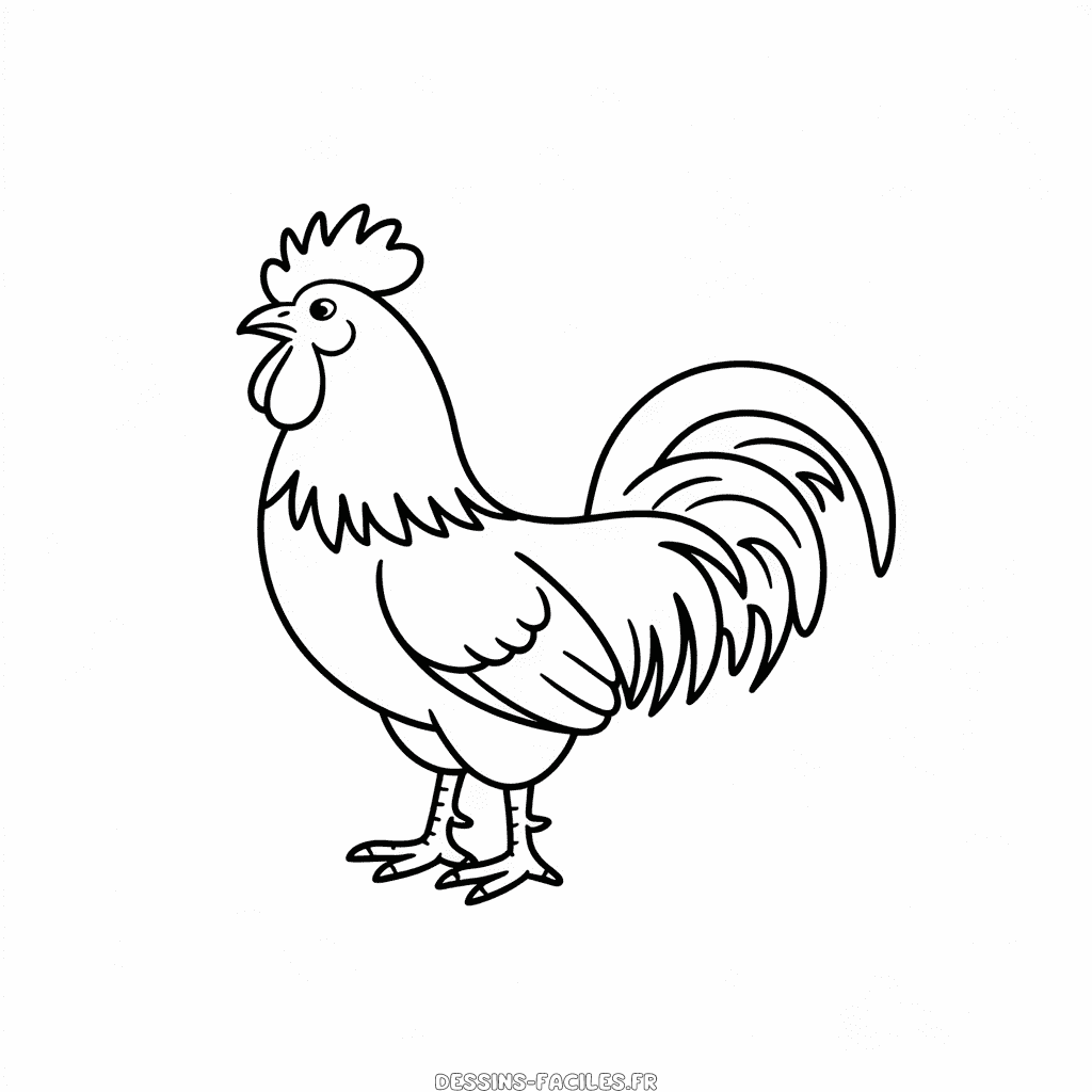 Dessin Facile Animal Coq