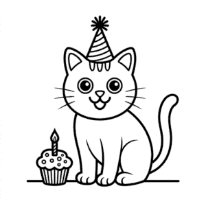 Dessin Facile Anniversaire de Chat