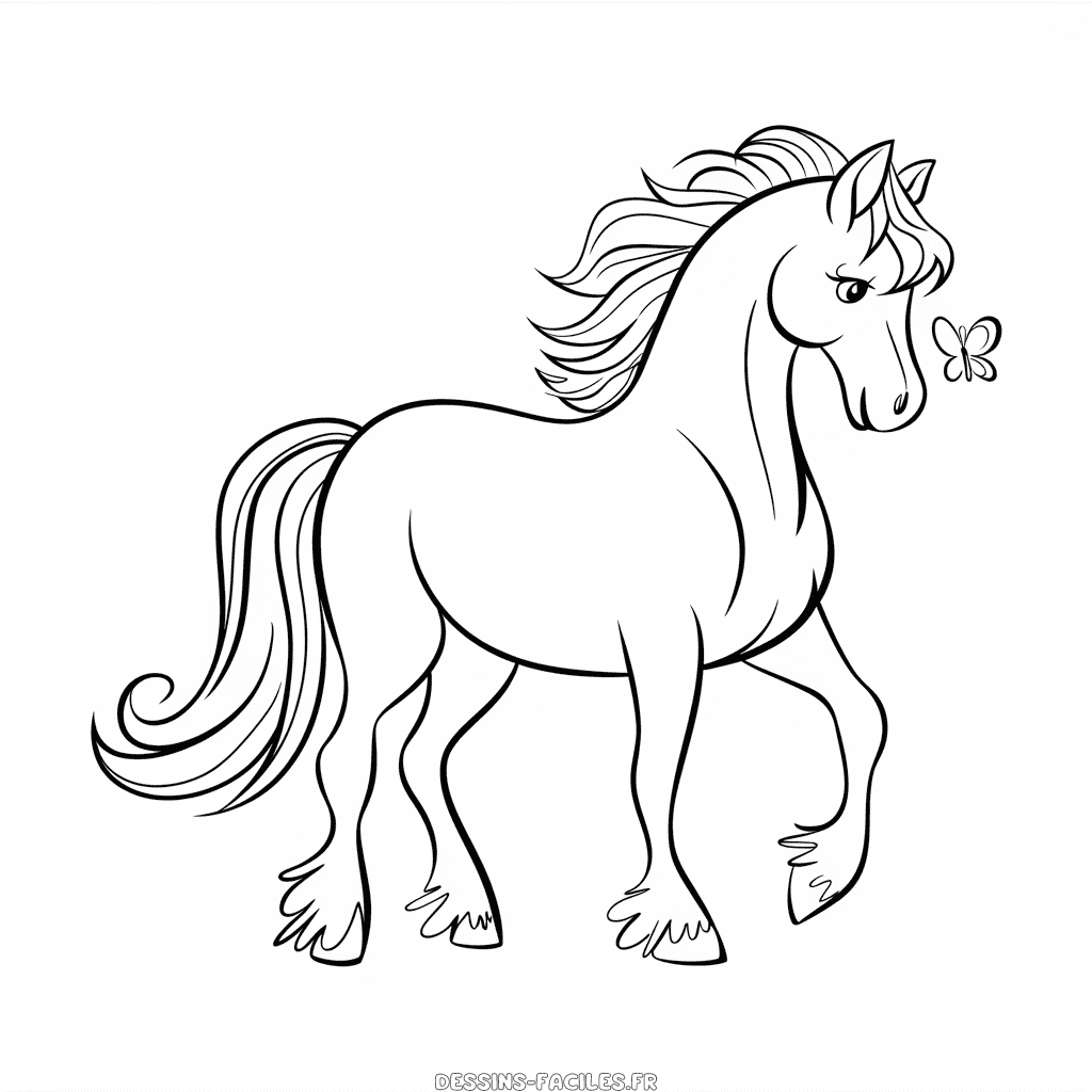 Dessin Facile Beau cheval