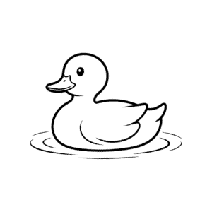 Dessin Facile Bébé canard dans l'eau