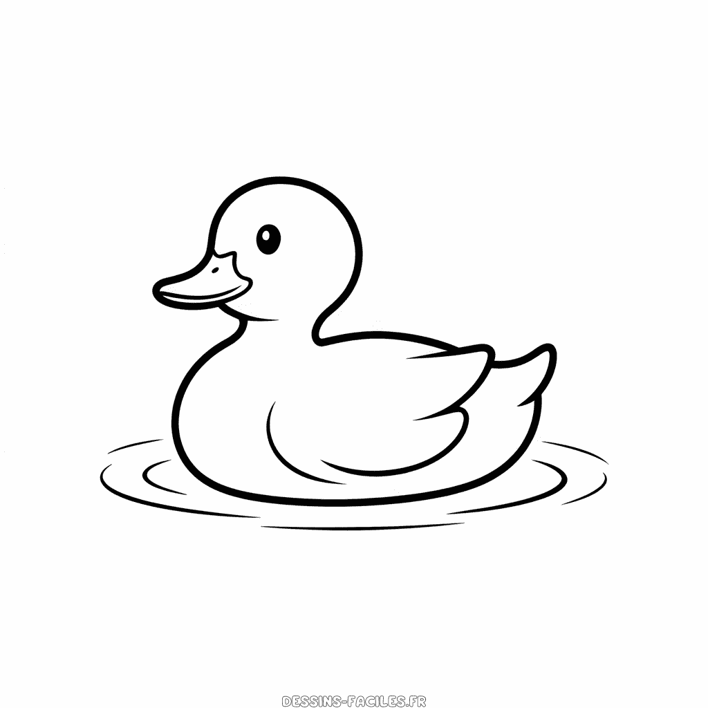 Dessin Facile Bébé canard dans l'eau
