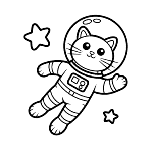 Dessin Facile Chat Astronaute