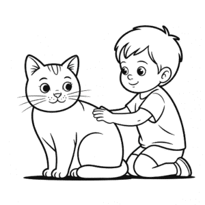 Dessin Facile Chat avec Enfant