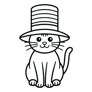 Dessin Facile Chat avec un Chapeau