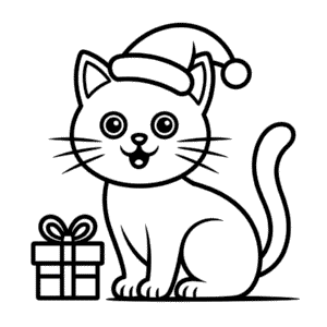 Dessin Facile Chat de Noël