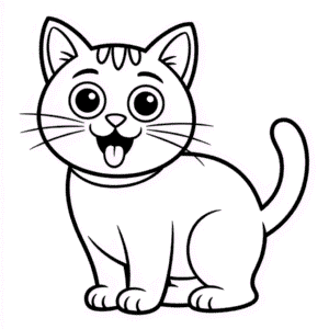 Dessin Facile Chat Dessin Animé Rigolo