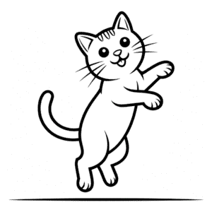 Dessin Facile Chat Sautant