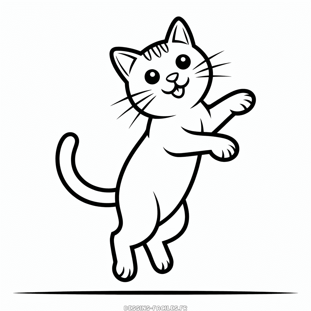 Dessin Facile Chat Sautant