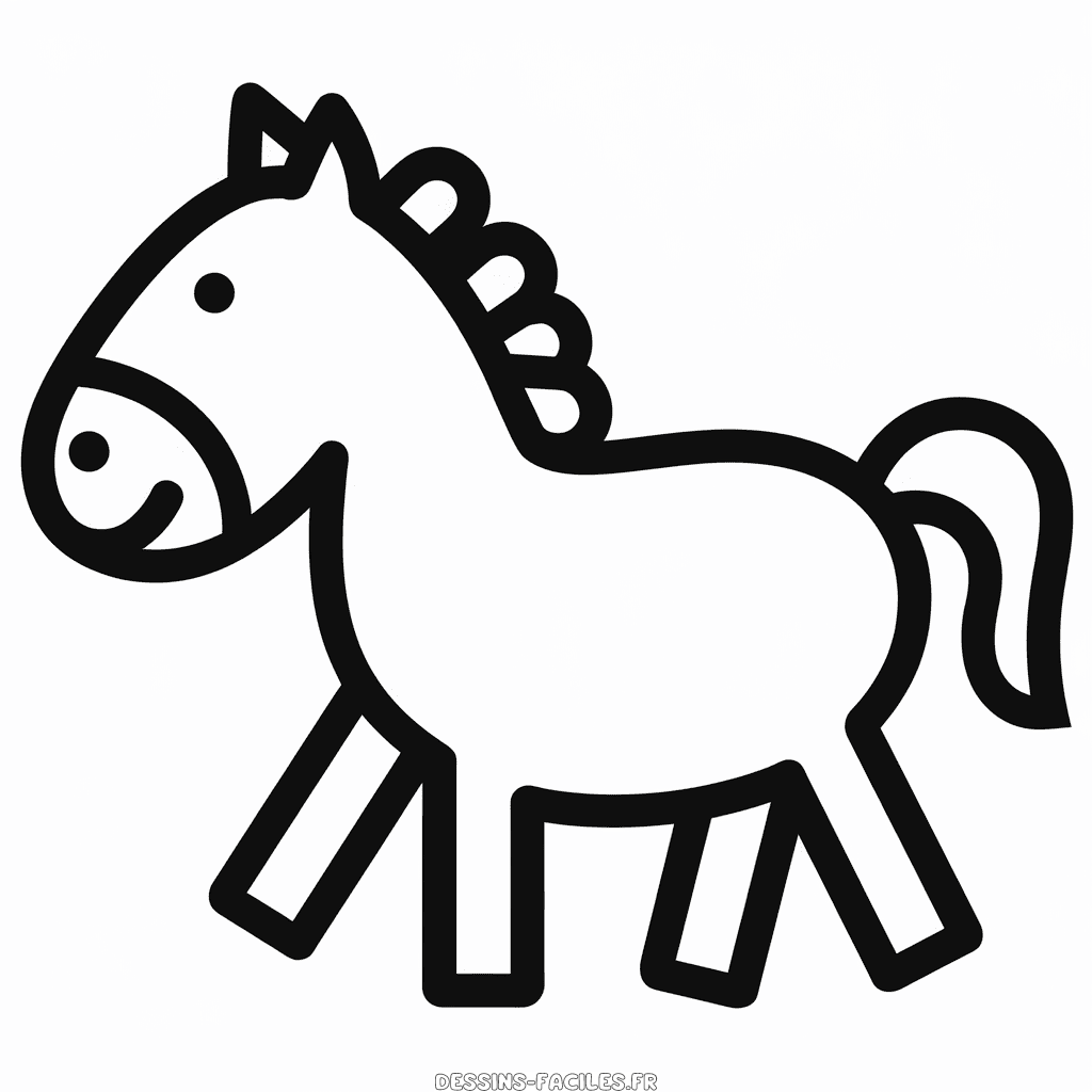Dessin Facile Cheval dessin animé