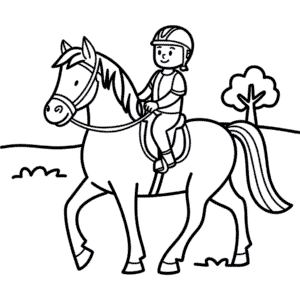 Dessin Facile Cheval et cavalier