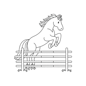Dessin Facile Cheval sautant