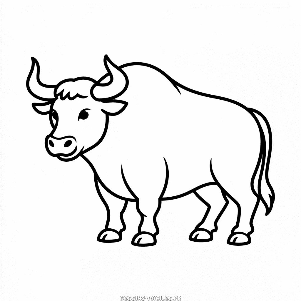 Dessin Facile Contour de taureau