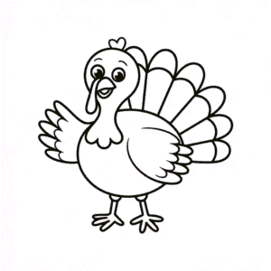 Dessin Facile Dinde joyeuse