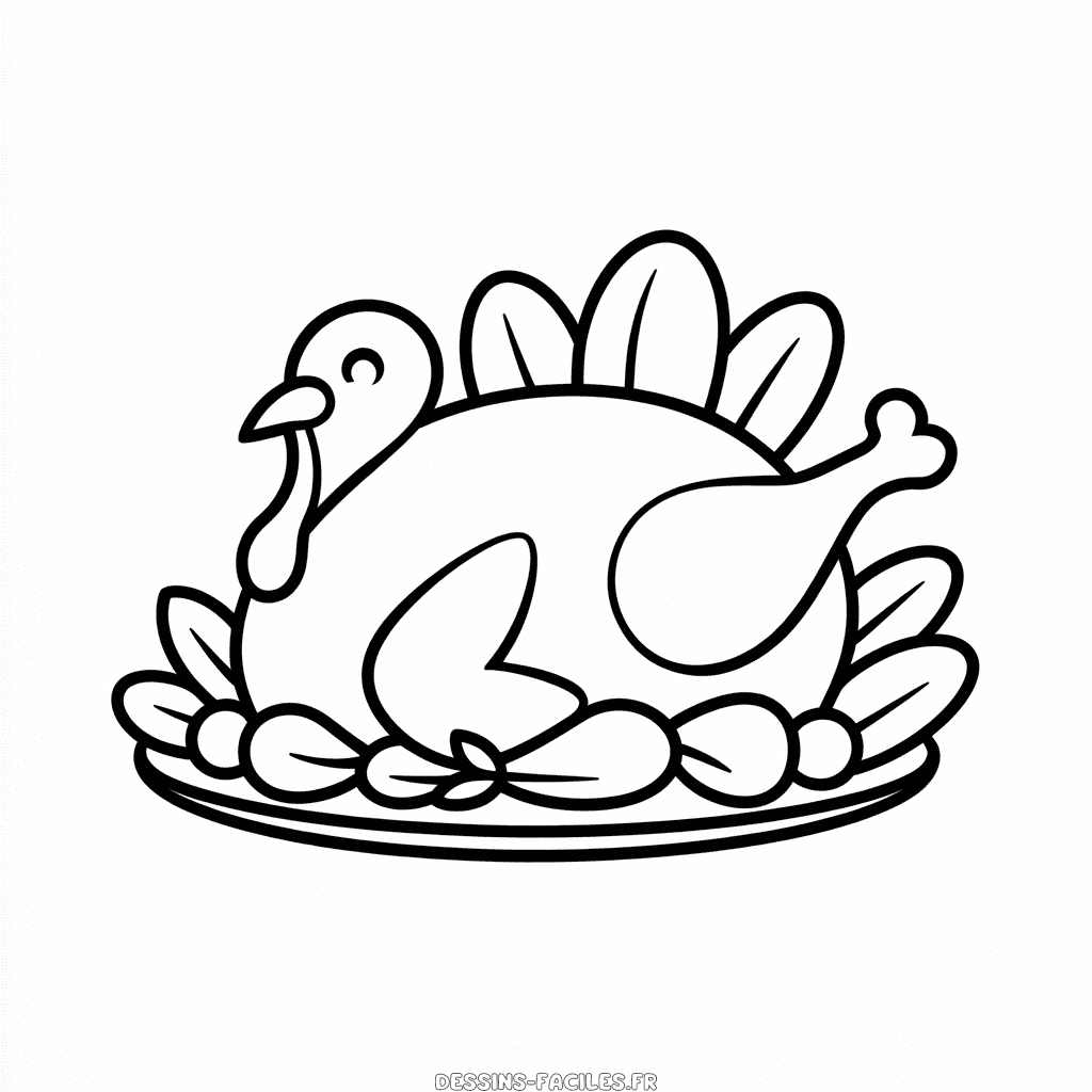 Dessin Facile Dîner de Dinde