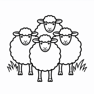 Dessin Facile Groupe de Moutons
