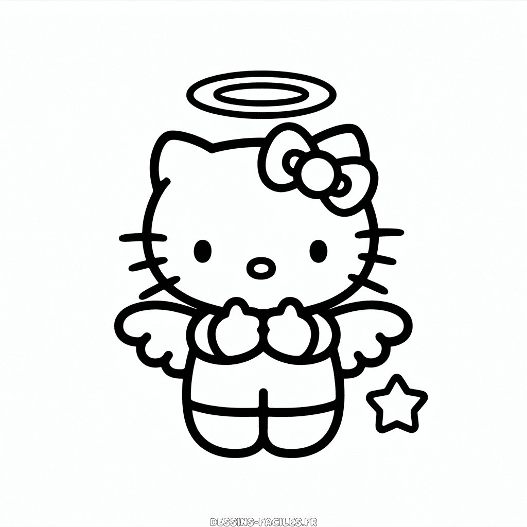Dessin Facile Hello Kitty Ange