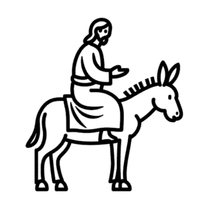 Dessin Facile Jésus sur un Âne