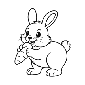Dessin Facile Lapin et carotte