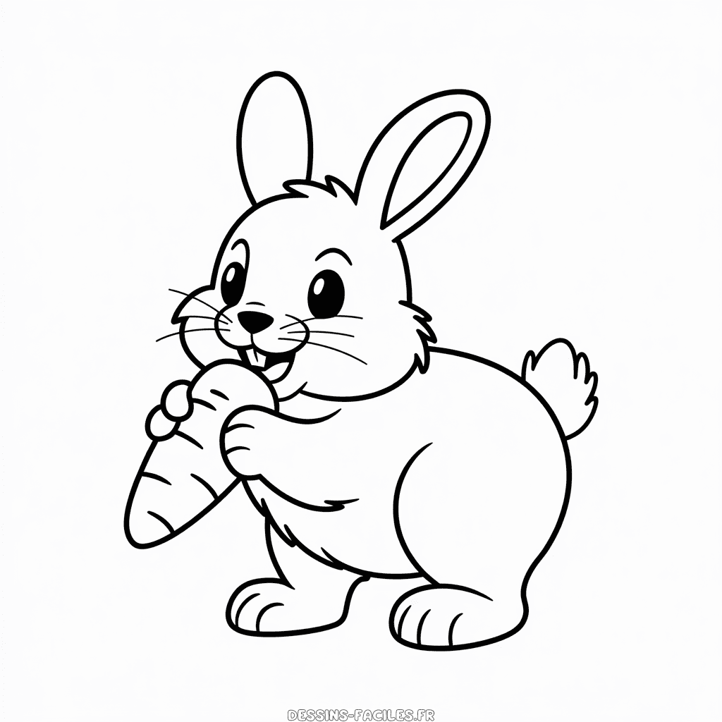 Dessin Facile Lapin et carotte
