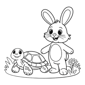 Dessin Facile Lapin et Tortue