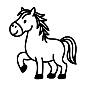 Dessin Facile Ligne de cheval
