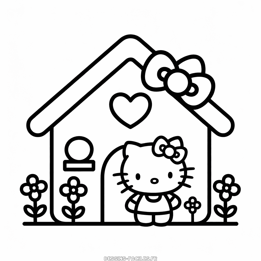 Dessin Facile Maison de Hello Kitty