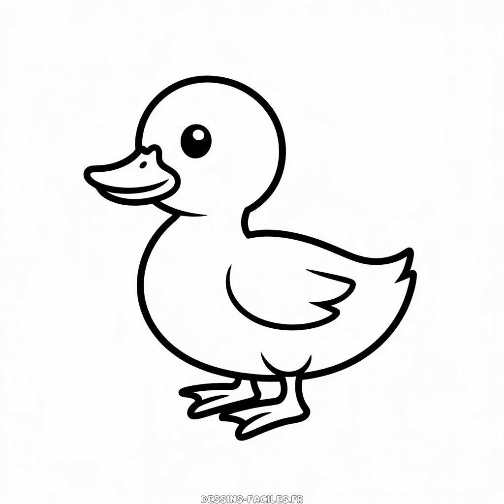 Dessin Facile Mignon Canard Noir