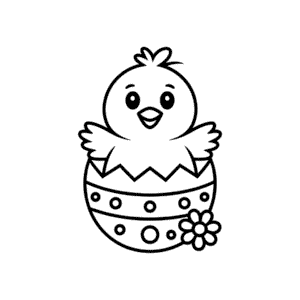 Dessin Facile Mignonne Poule de Pâques