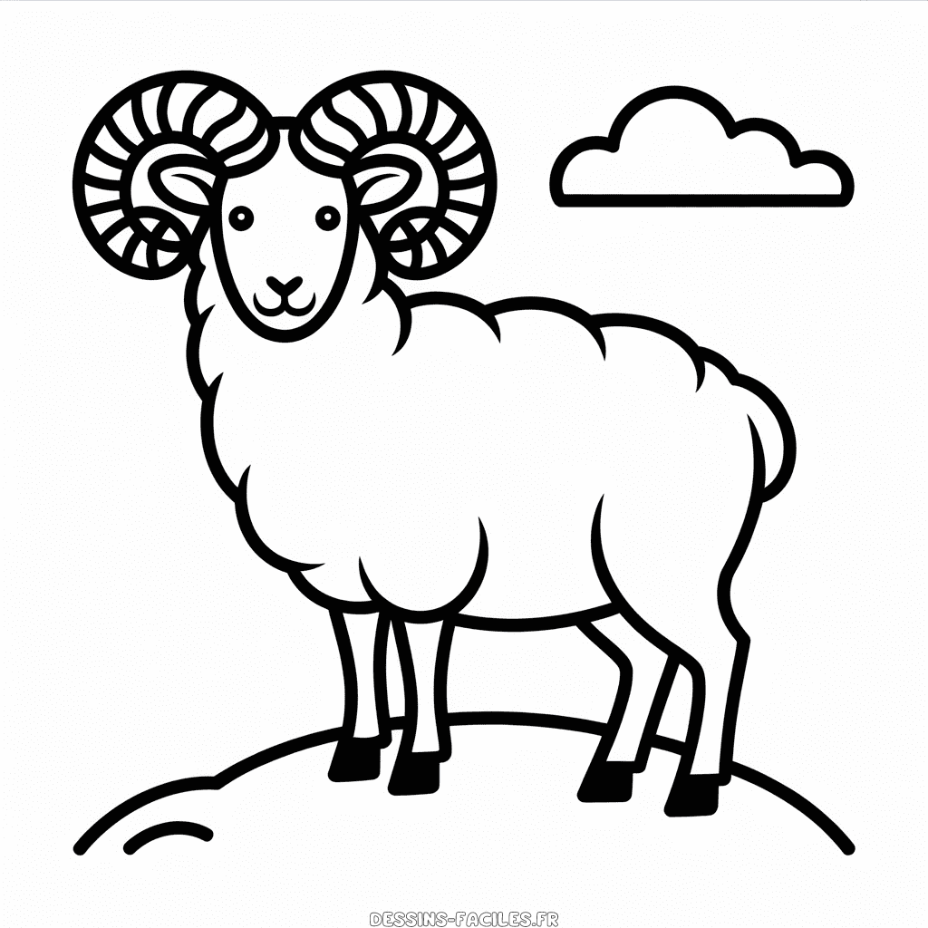 Dessin Facile Mouton de Montagne