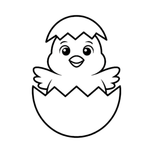 Dessin Facile Poule dans l'œuf éclosoir