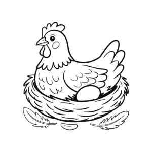 Dessin Facile Poule pondant un œuf
