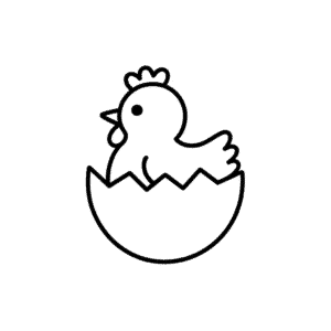 Dessin Facile Poussin bébé dans l'œuf