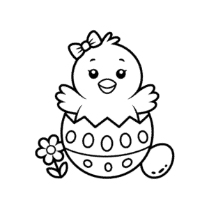 Dessin Facile Poussin de Pâques