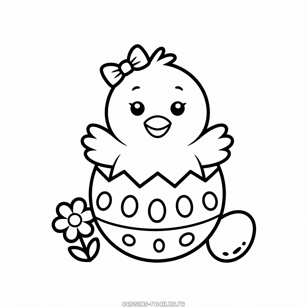 Dessin Facile Poussin de Pâques