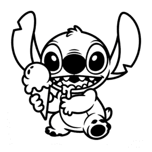 Dessin Facile Stitch avec une Glace