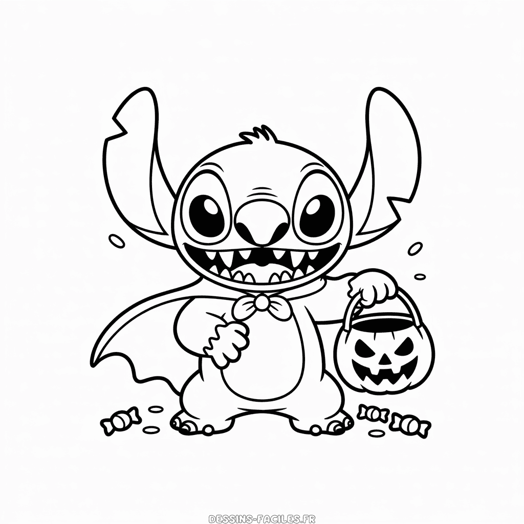 Dessin Facile Stitch Effrayant Halloween