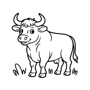 Dessin Facile Taureau heureux