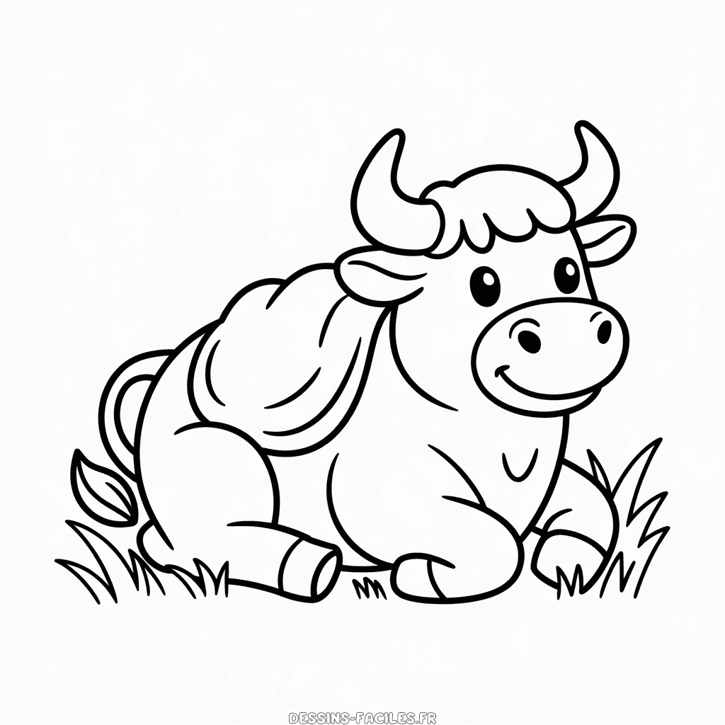 Dessin Facile Taureau pour enfants