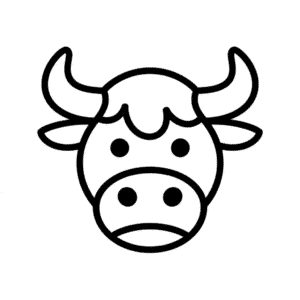 Dessin Facile Tête de taureau simple